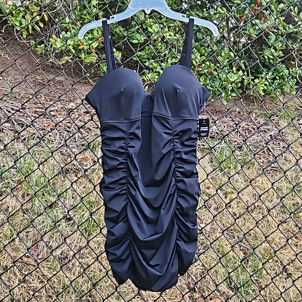 NWT black one peice torrid bathing suit